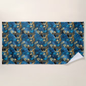Blue and Gold Leopard Serie Design 6 Strandtuch (Vorderseite)