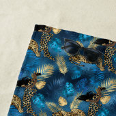 Blue and Gold Leopard Serie Design 6 Strandtuch (Beispiel)