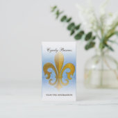 Blue and Gold Lilie Business Card Visitenkarte (Stehend Vorderseite)