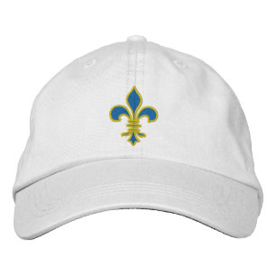 Blue and Gold Lilie Hat Bestickte Baseballkappe