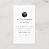 Blue and Gold Linen Fabric Business Card Visitenkarte (Rückseite)