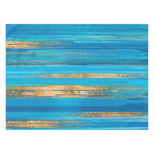 Blue and Gold lines Abstract N2 Tischdecke (Vorderseite (Horizontal))
