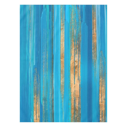 Blue and Gold lines Abstract N2 Tischdecke (Vorderseite)