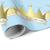 Blue and Gold Little Prince Baby Dusche Geschenkpapier (Rolleneckpunkt)