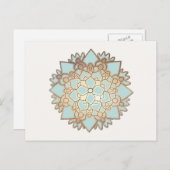Blue and Gold Lotus Blume Postkarte (Vorne/Hinten)