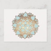 Blue and Gold Lotus Blume Postkarte (Vorderseite)