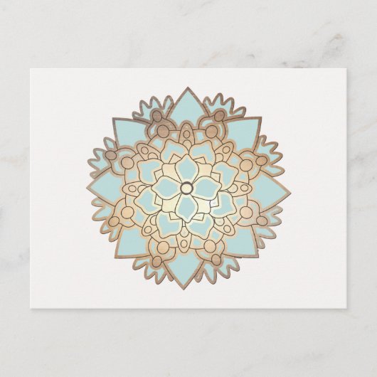 Blue and Gold Lotus Blume Postkarte (Vorderseite)