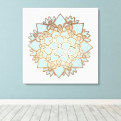 Blue and Gold Lotus Leinwanddruck (Insitu (Holzboden))