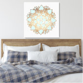 Blue and Gold Lotus Leinwanddruck (Insitu (Schlafzimmer))