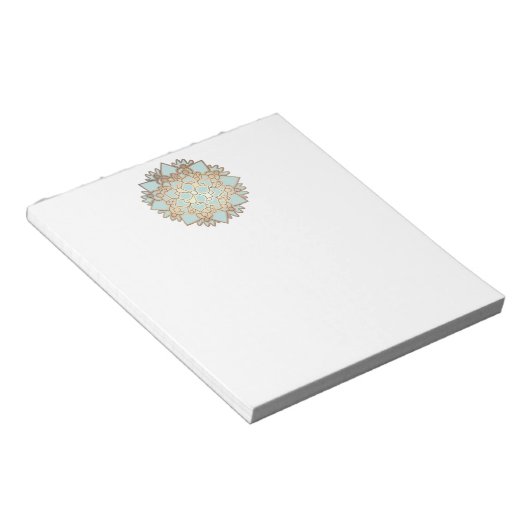 Blue and Gold Lotus Notepad Notizblock (angewinkelt)