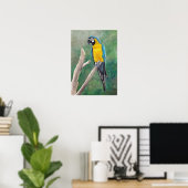Blue and Gold Macaw Bird Art Poster (Heimbüro)