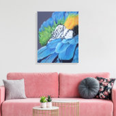 Blue and Gold Macaw Leinwanddruck (Insitu (Wohnzimmer))