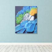 Blue and Gold Macaw Leinwanddruck (Insitu (Holzboden))