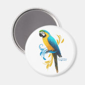 Blue and Gold Macaw Magnet (Vorderseite/Rückseite)