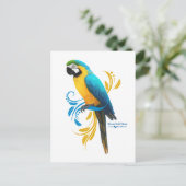 Blue and Gold Macaw Postcard Postkarte (Stehend Vorderseite)
