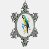 Blue and Gold Macaw Snowflake Ornament (Links)