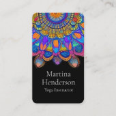 Blue and Gold Mandala Yoga Business Card Visitenkarte (Vorderseite)
