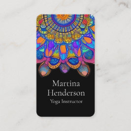 Blue and Gold Mandala Yoga Business Card Visitenkarte