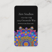 Blue and Gold Mandala Yoga Business Card Visitenkarte (Rückseite)