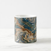 Blue and Gold Marble Swirl Pattern Coffee Mug Kaffeetasse (Mittel)