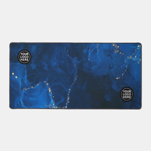 Blue and Gold Marmor Desk Mat Mouse Pad Schreibtischunterlage (Vorderseite)