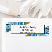 Blue and Gold Marmor Fluid Art (Insitu)