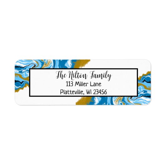 Blue and Gold Marmor Fluid Art (Vorne)