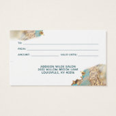 Blue and Gold Modern Art Liquid Ink Gift Card (Rückseite)