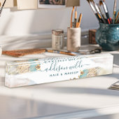 Blue and Gold Modernes Flüssige Watercolor-Geschäf Namensplakette