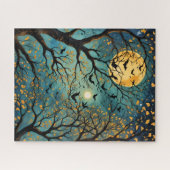 Blue and Gold Moon Bats bei Night Jigsaw Puzzle (Horizontal)