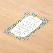 Blue and Gold Moroccan Tile Islamic Wedding Acryleinladungen (Ablage )