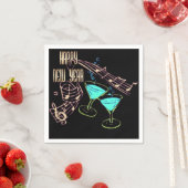 Blue and Gold Music and Cocktails Neapel Serviette (Beispiel)