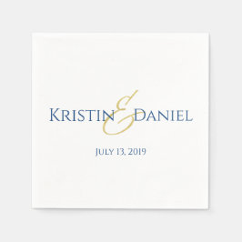 Blue and Gold Napkins Serviette