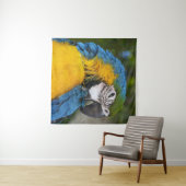 Blue And Gold Parrot Wandteppich (Beispiel (Horizontal))
