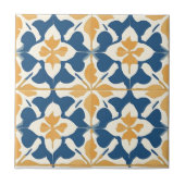 Blue and Gold Pattern Ceramic Tile Fliese (Vorderseite)