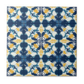 Blue and Gold Pattern Ceramic Tile Fliese (Vorderseite)