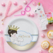 Blue and Gold Prince Baby Dusche Pappteller (Party)