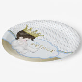 Blue and Gold Prince Baby Dusche Pappteller (Schrägansicht)