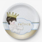 Blue and Gold Prince Baby Dusche Pappteller (Vorderseite)