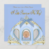 Blue and Gold Prince Baby Shower Einladungen (Vorne/Hinten)