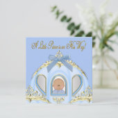 Blue and Gold Prince Baby Shower Einladungen (Stehend Vorderseite)