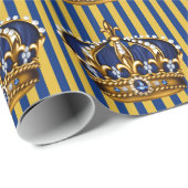 Blue and Gold Prince Baby Showwpapier Geschenkpapier (Rolleneckpunkt)