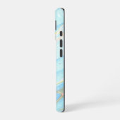 Blue and Gold Print Summer Moderner Individuelle N iPhone 16 Hülle (Linke Seite)