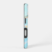 Blue and Gold Print Summer Moderner Individuelle N iPhone 16 Hülle (Rechte Seite)