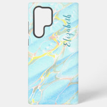 Blue and Gold Print Summer Moderner Individuelle N