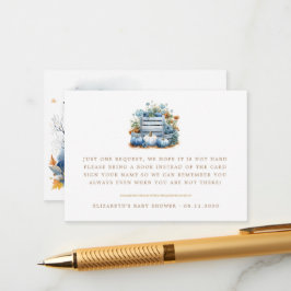 Blue and Gold Pumpkin Autumn Baby Shoower Begleitkarte