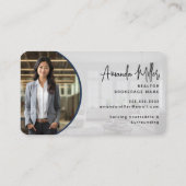 Blue and Gold Realtor Broker Real Estate Agent Visitenkarte (Rückseite)