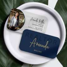 Blue and Gold Realtor Broker Real Estate Agent