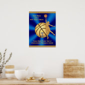 Blue and Gold Senior Girls Basketball Poster (Küche)