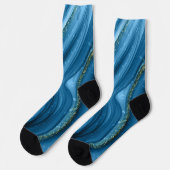 Blue and Gold Smoke Men's Socks Socken (Linkes Detail)